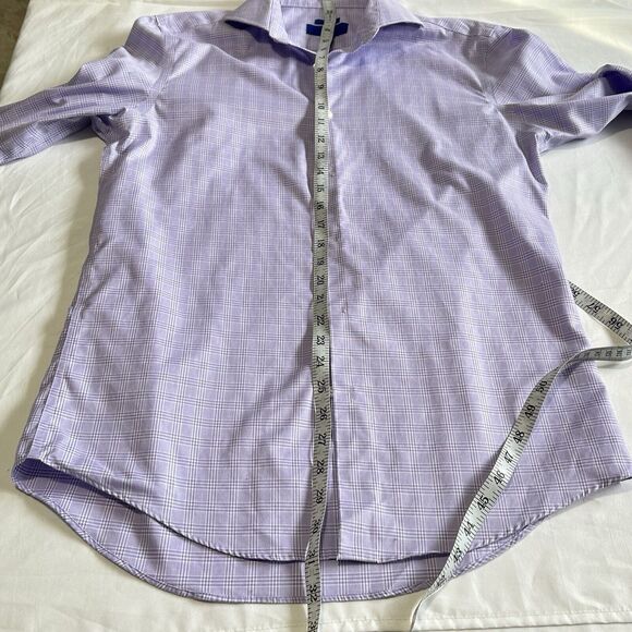 Egara Non-Iron Men’s Purple Dress Shirt 15.5 34/35 Slim Fit Button Long Sleeve - Picture 6 of 8
